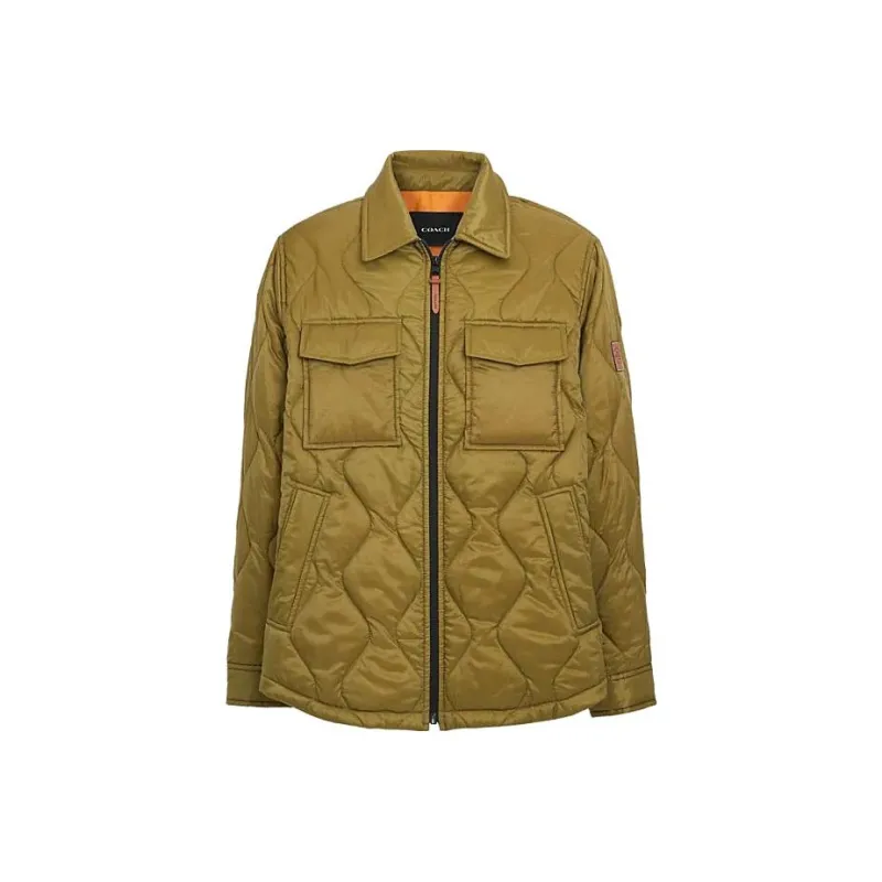 COACH Puffer Jacket Men's Olive Green-0