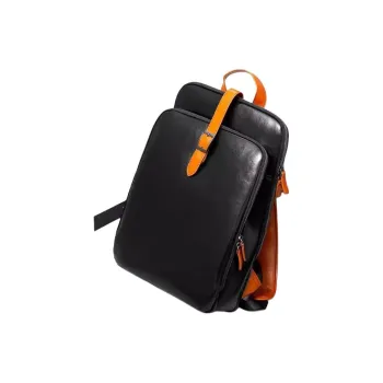 VIHUS Top Grain Cow Leather Backpack And Laptop Bag Men's Black