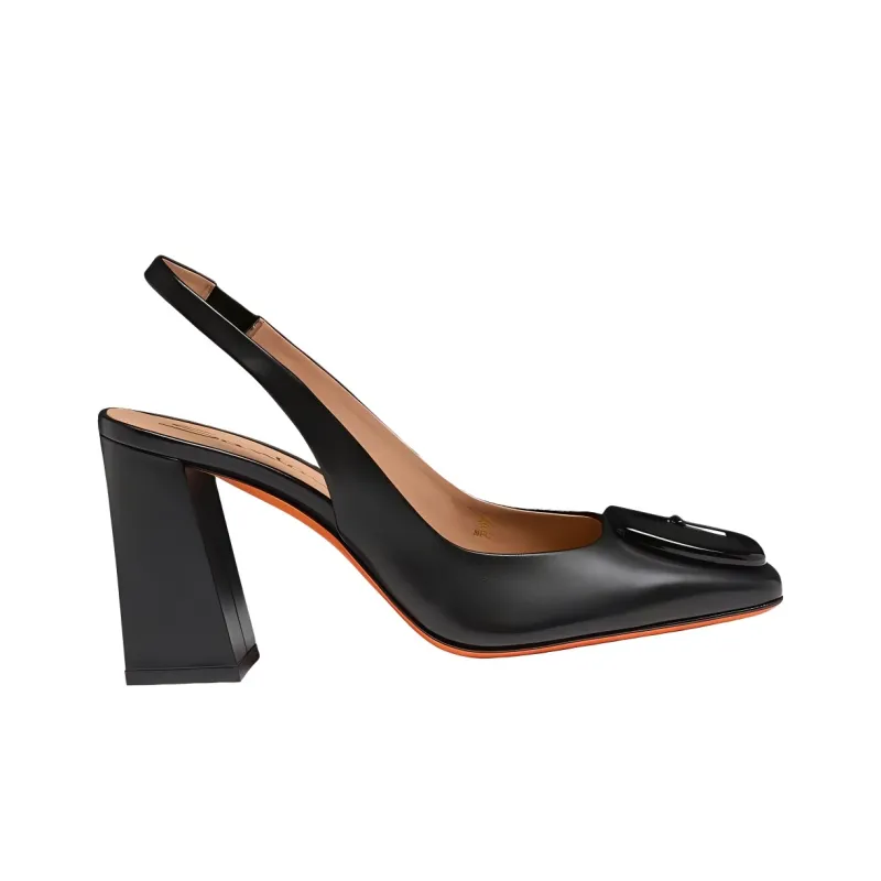Santoni Chunky Heel High Heels 8.5cm Women's Black-1