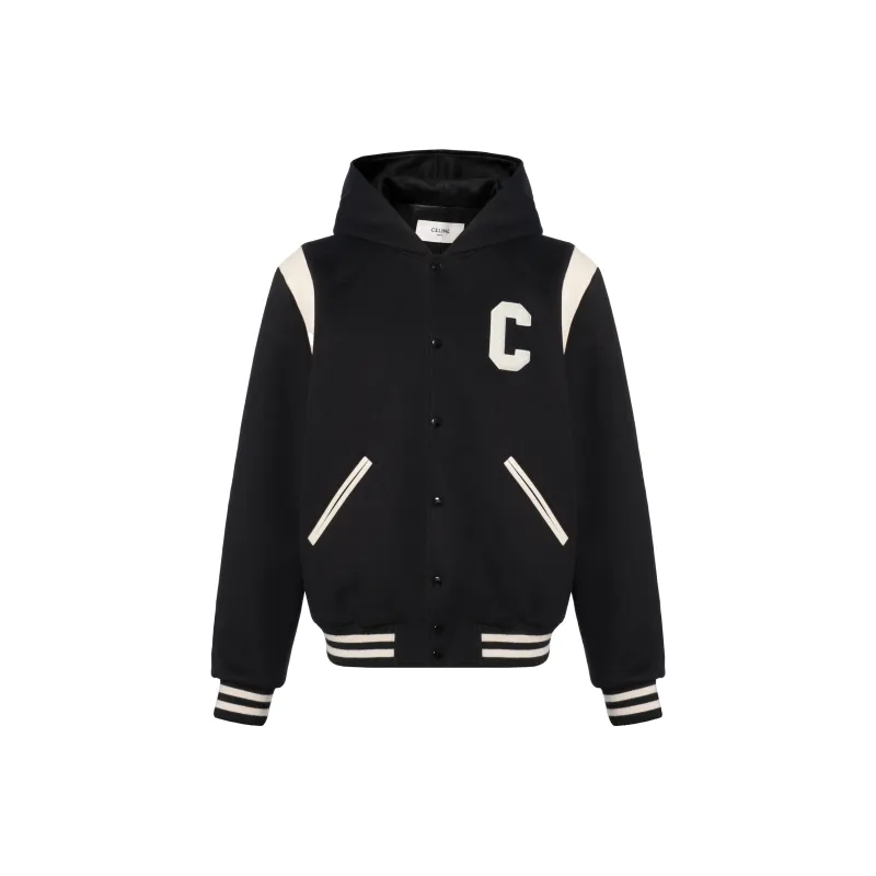 CELINE Hooded Cashmere Wool Teddy Jacket-0