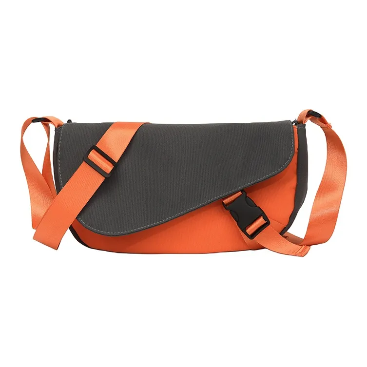 MOK Oxford Crossbody Bag Unisex Ecru/Black/Red/Orange-13