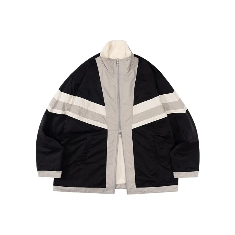 LR MADE Loose Fit Thickened And Fleece Lined Reversible Jacket Unisex-4