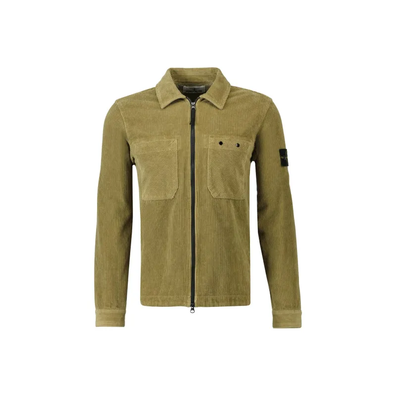 STONE ISLAND Logo Patch Corduroy Overshirt-0