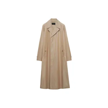 PRADA Triangle-logo Cotton Trench Coat