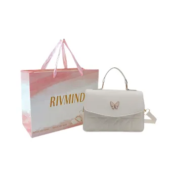 RIVMIND PU Crossbody Bag Small Square Bag Women's White/Black/Khaki/Blue/Pink