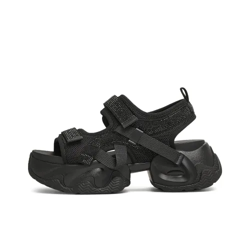 Teenmix Sparkling Rhinestone One Strap Sandals Women's