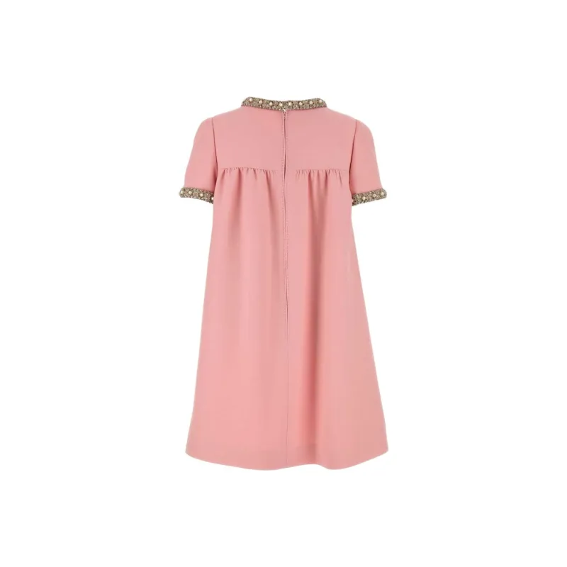 Valentino Short Sleeved Dress Women's Pink-1