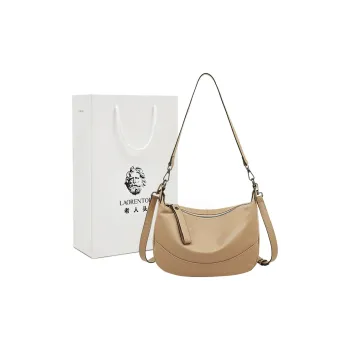 Old Man's Head Top Grain Cow Leather Shoulder Bag Women's Black/White/Green/Flesh Pink