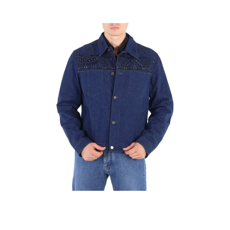Roberto Cavalli Denim Jacket Men's Dark Blue-0