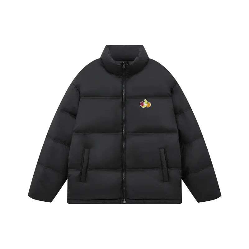 CONKLAB Solid Color Stand Collar Without Hood Loose Fit Down Jacket Unisex-0