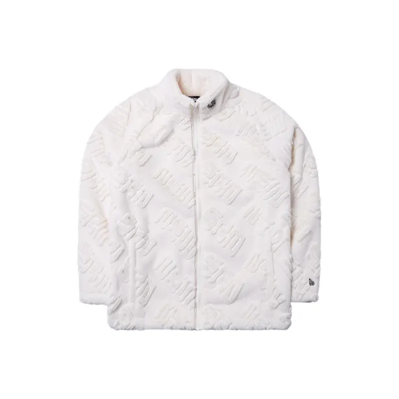 New Era SS24 Velvet feel Coat Unisex Ivory White-0