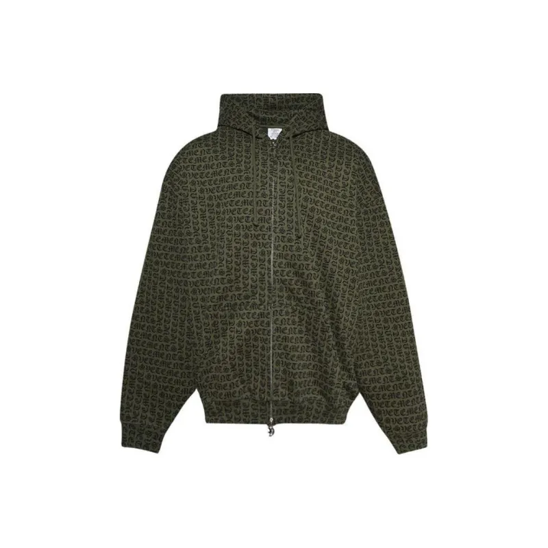 Vetements Gothic Monogram Zip Up Hoodie-0