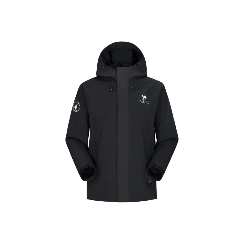 QIE Outdoor Multicolor Waterproof Windproof Abrasion Resistant Adjustable Hooded Single Layer Windbreaker Jacket Unisex-2