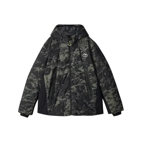 Skechers Sports Life Collection Down Jackets Men Black Green Camouflage