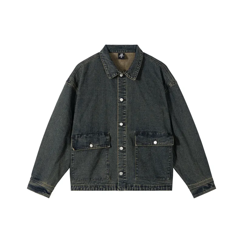 XINYINSU 24FW Denim Jacket Unisex Dark Blue-0