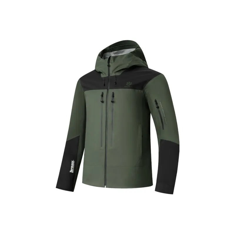 QIAODAN Mountain God Series Windbreaker Jackets Men Chalcedony Green/Black-0