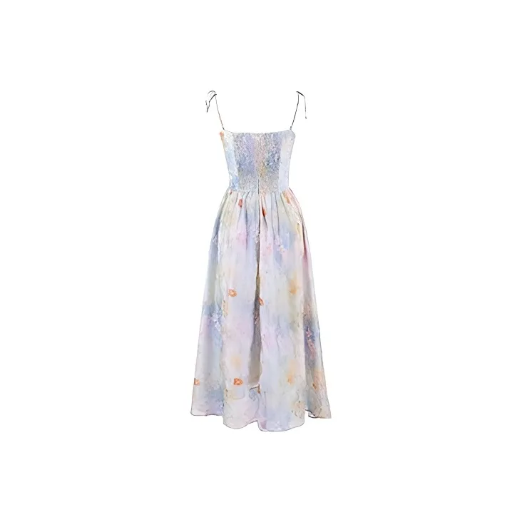 PAVLISOVA Slip Dress Women's Oil Paintings Pink Blue-1