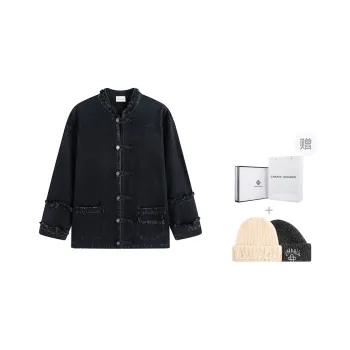 Charlie Luciano Denim Jacket Unisex Gray Black
