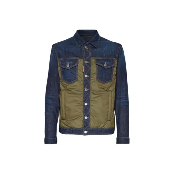 DSQUARED 2 Two Toned Button Up Denim Jacket