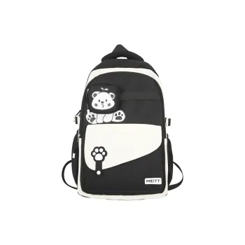OUZIHUANG Nylon Backpack Regular Unisex Black/Purple/Red/Coffee/Orange