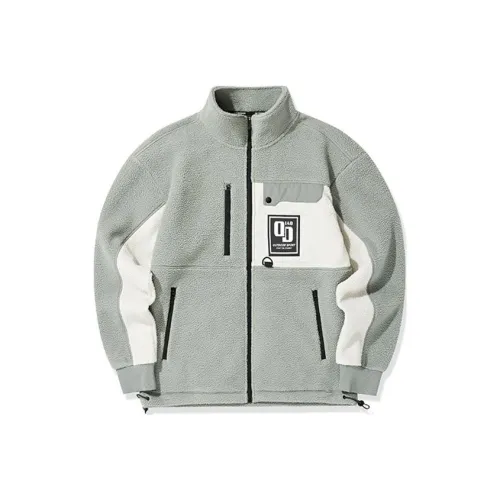 QIAODAN Velvet feel Coat Men's Porcelain Gray Green/Smoke White
