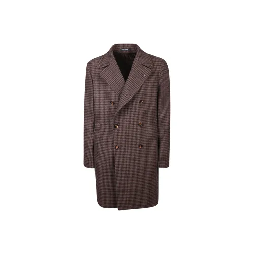 ISSEY MIYAKE Rectilinear Milled Checked Double-breasted Coat
