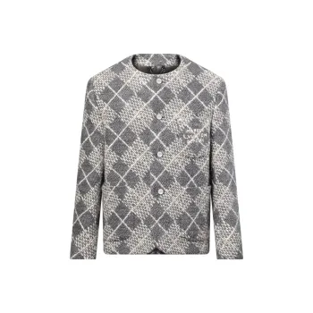 LOUIS VUITTON Chic Collarless Wool Jacket