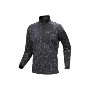 Arcteryx RHO FW24 LT Zip Neck Print Men's Jacket Men's Black