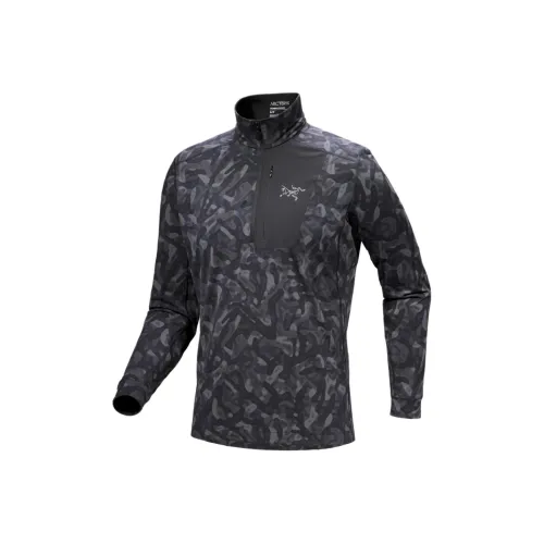 Arcteryx RHO FW24 LT Zip Neck Print Men's Jacket Men's Black