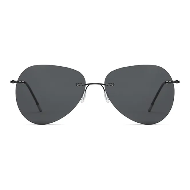 YUZHAOLIN Semi Titanium Irregular Shape Sunglasses Unisex-1