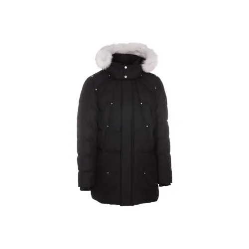 Moose Knuckles FW22 Solid Color Detachable Hood Down Jacket Men's Black