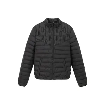 VENUM Solid Color Stand Collar Puffer Jacket Men's Black