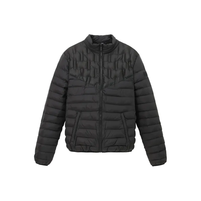 VENUM Solid Color Stand Collar Puffer Jacket Men's Black-0