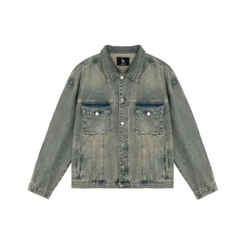 LUJIAMEN Denim Jacket Unisex Yellow Mud