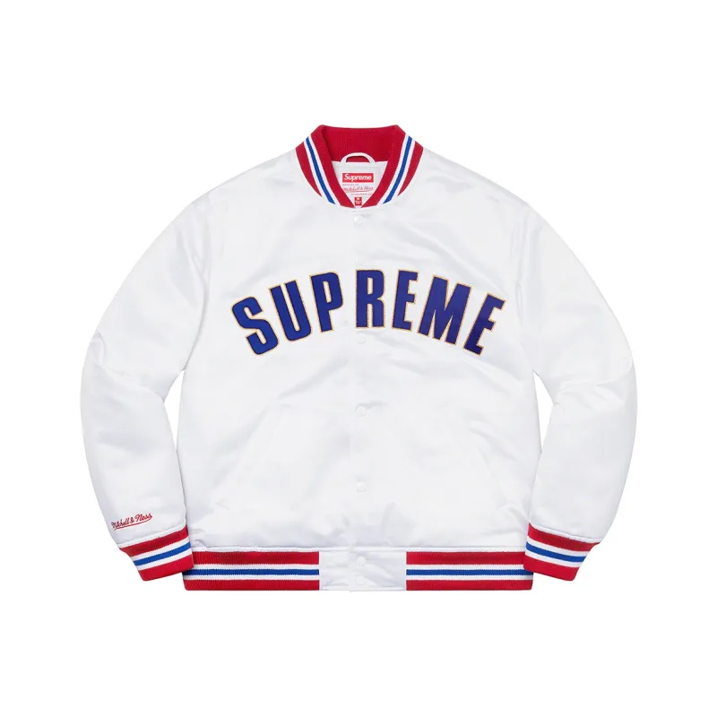 Supreme Mitchell & Ness Satin Varsity Jacket-3