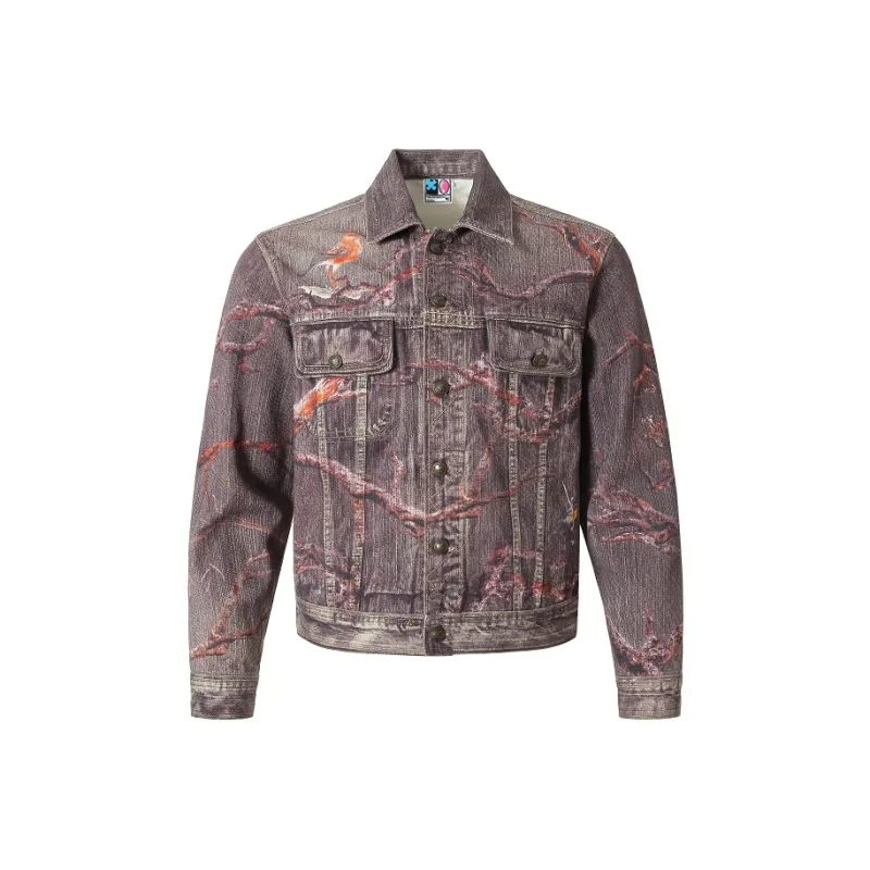 YADcrew Denim Jacket Unisex Dark Purple-0
