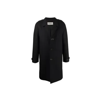 SAINT LAURENT FW21 Men Wool Single Breasted Coat Black