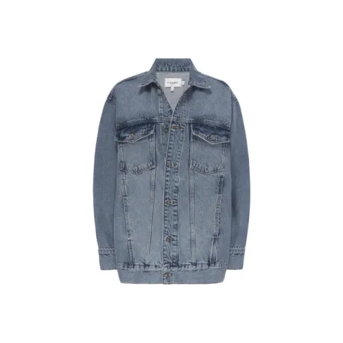 check-print The Extended Button Fastened Denim suede