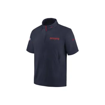 Nike New England Patriots Sideline Coach Men's Nike Nfl 1/2 Zip Short Sleeve Hooded Jacket