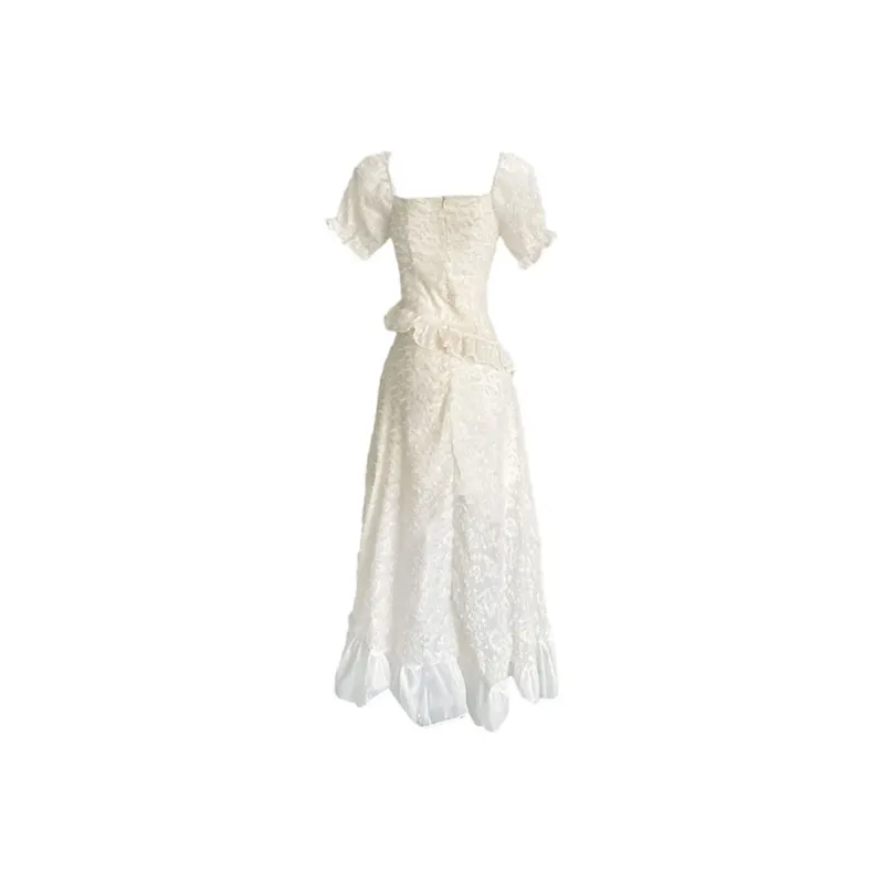 GUOZHEN Short Sleeved Dress Women's Apricot Upgraded-1