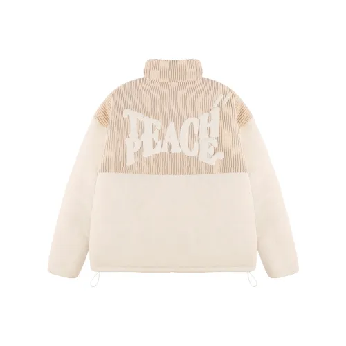 Teach Peace Puffer Jacket Unisex Khaki