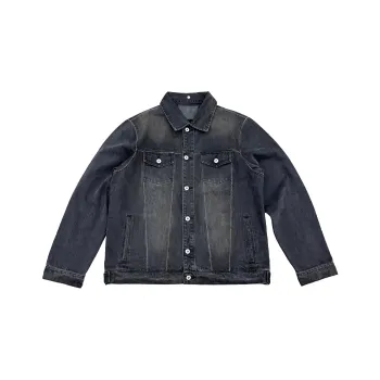 Haonanhuang Denim Jacket Unisex Black
