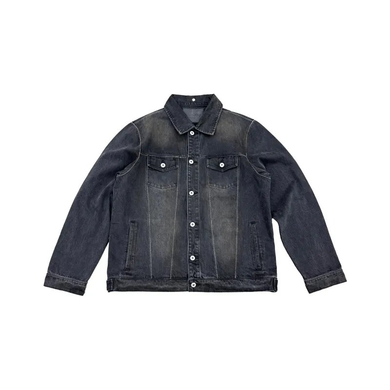 Haonanhuang Denim Jacket Unisex Black-0