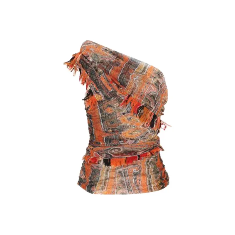 ISABEL MARANT ETOILE Devona Fringed One Shoulder Top-1
