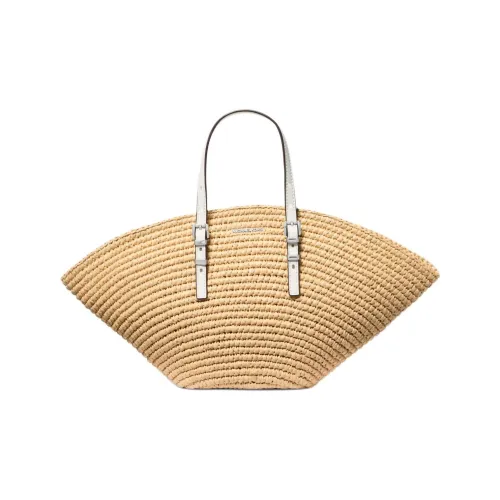 MICHAEL KORS Fabric Tote Bag, Shopping Bag, Shoulder Bag, Handbag Small Size Women's Natural & White