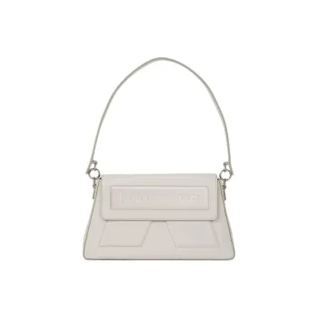 KARL LAGERFELD IKON Cow Leather Shoulder Bag Women's Cement