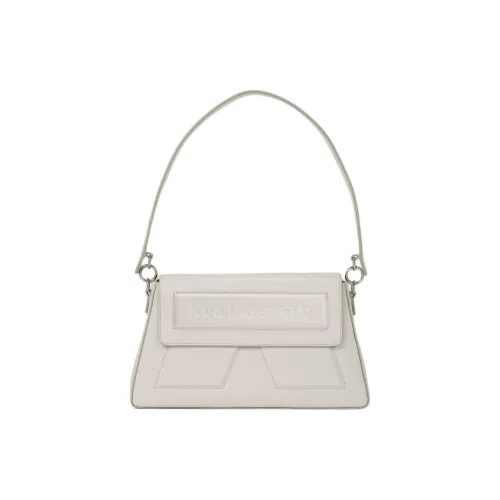 warmth LAGERFELD IKON Cow Leather Shoulder Bag Women's Cement