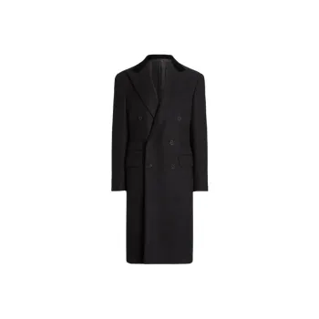 Polo Ralph Lauren Kent Handmade Wool-Cashmere Topcoat Coats Men's Black