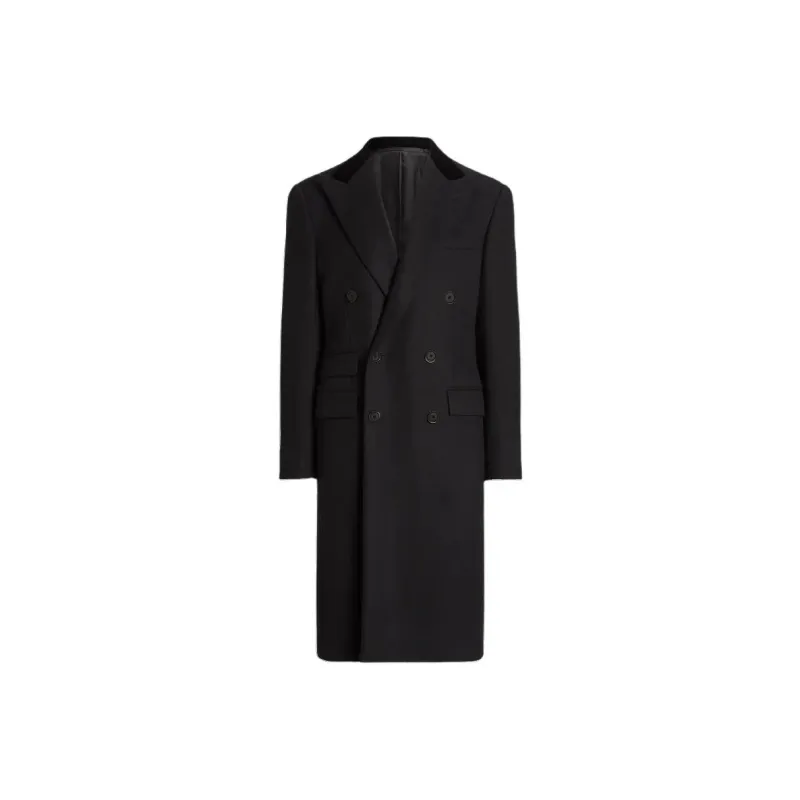 Polo Ralph Lauren Kent Handmade Wool-Cashmere Topcoat Coats Men's Black-0