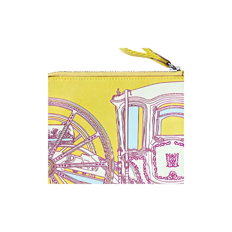 HERMES Carre Pocket Swift Calfskin Storage Bag With Insert Clutch Women's Lime-3